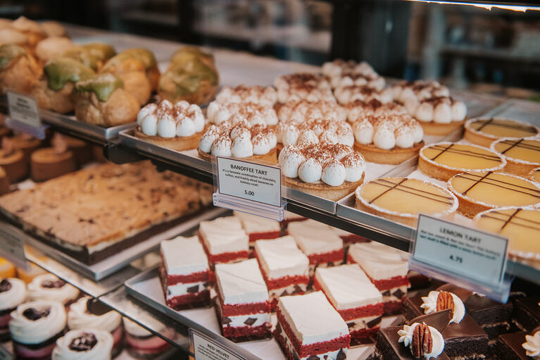Display full of desserts.